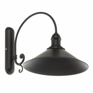 Argon Applique Elmo, noire laquée^ Lampes Rustiques