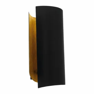 EGLO Applique murale Falicetto, noir/doré^ Lampes Modernes