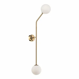 ALDEX Applique Pure, 2 lampes, dorée, verticale^ Lampes Modernes