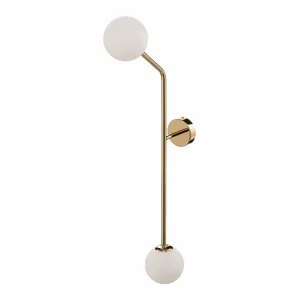 ALDEX Applique Pure, 2 lampes, dorée, verticale^ Lampes Modernes