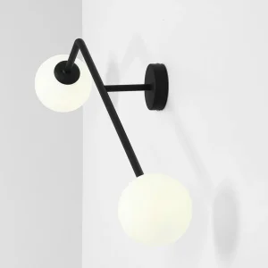 ALDEX Applique Pure, 2 lampes, noire, horizontale^ Lampes Modernes