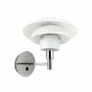 Dyberg Larsen applique murale Morph, opale/chrome, largeur 21 cm^ Lampes Scandinaves