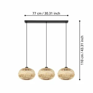 EGLO Amsfield 1 Suspension à trois lampes, allongée^ Lampes Modernes