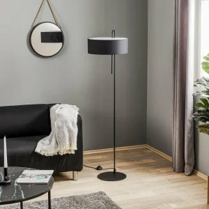 ACB ILUMINACIÓN Lampadaire en tissu Clip, noir, hauteur 150 cm^ Lampes Modernes