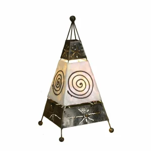 Woru Lampe à poser Carlo avec motif spirale et soleil^ Design