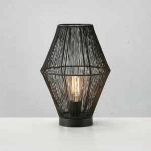 Markslöjd Lampe à poser Casa, abat-jour métal, noire^ Lampes Orientales