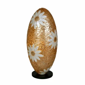 Woru Lampe à poser Lion coquillage capiz floral œuf^ Design