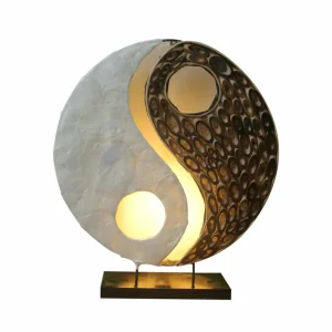 Woru Lampe à poser Ying Yang matières naturelles, 30 cm^ Design