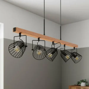 Lindby Adalin suspension à 5 lampes, cage^ Lampes Modernes