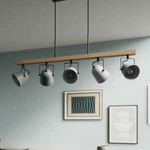 Lindby Adalin suspension à 5 lampes, grise^ Lampes Modernes