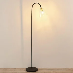 Lucande Anjita lampadaire, abat-jour en verre^ Lampes Vintage