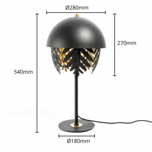 Lucande Aparas lampe de table feuille, noir-or^ Design