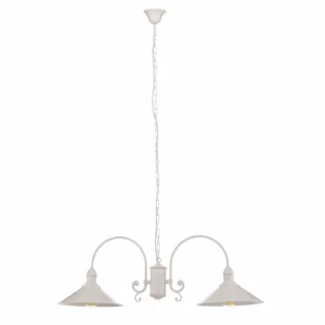 Argon Suspension Elmo à 2 lampes, blanche^ Lampes Rustiques