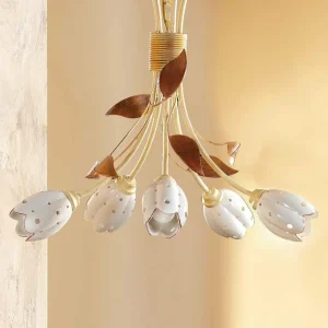 Ceramiche Suspension florale à 5 lampes TULIPANO^ Lampes Florentines
