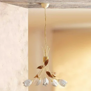 Ceramiche Suspension florale à 5 lampes TULIPANO^ Lampes Florentines