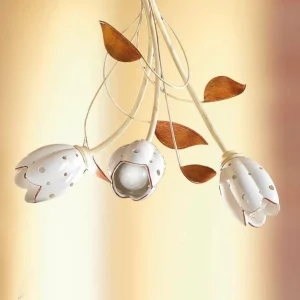 Ceramiche Suspension florale TULIPANO à 3 lampes^ Lampes Florentines