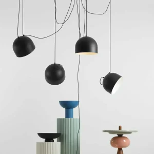 ALDEX Suspension Pepe, noire, à 5 lampes^ Jeunes / Étudiants