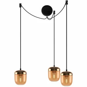 UMAGE Acorn suspension à 3 lampes ambre laiton^ Lampes Scandinaves