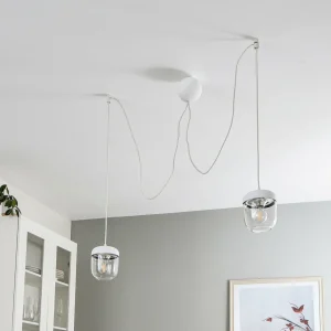 UMAGE Acorn suspension blanche/acier, à 2 lampes^ Lampes Scandinaves